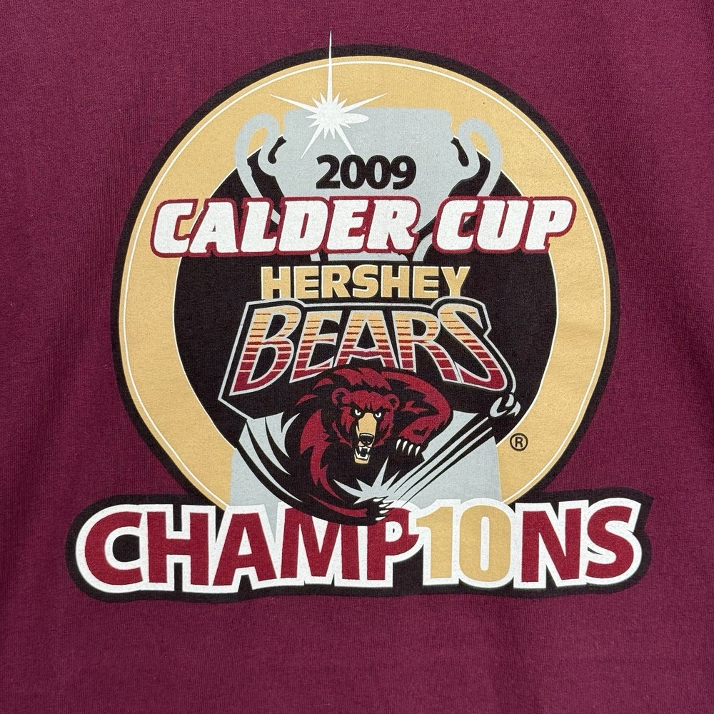 2009 Calder Cup Champions Hershey Bears AHL Hockey Size XL Maroon